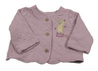 Fialová prešívaná prepínaci mikina s králikom Tu