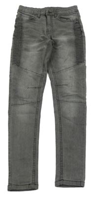 Šedé skinny rifle s proužky Y.F.K.