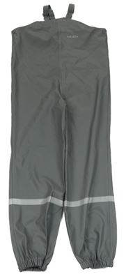 Šedé nepromokavé laclové kalhoty s proužkem 