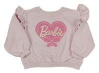 Svetloružová oversize mikina so srdiečkom H&M