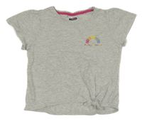 Svetlosivé crop tričko s potlačou Pocopiano