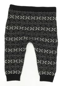 Sivo-biele vzorované pletené tepláky Nutmeg