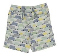 Biele plátenné kraťasy s autami Primark