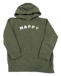 Khaki mikina s nápisem a kapucí Topolino