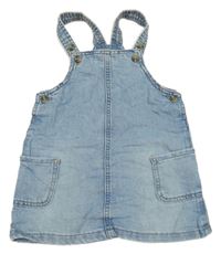 Svetlomodré na traké rifľové šaty s vreckami H&M