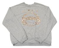 Sivá melírovaná mikina s potlačou H&M