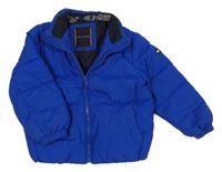 Modrá šusťáková zimní bunda s logem Tommy Hilfiger