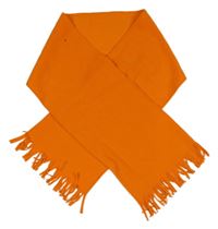 Oranžová fleecová šál s strapcemi
