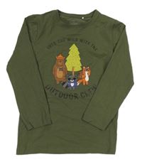 Khaki triko s medvědem Topolino
