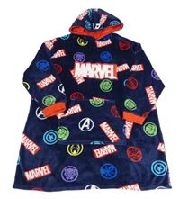 Tmavomodrá chlupatá oversize mikina s kapucí - Avengers Marvel 146-170
