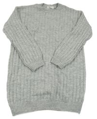 Sivé pletené rebrované šaty H&M