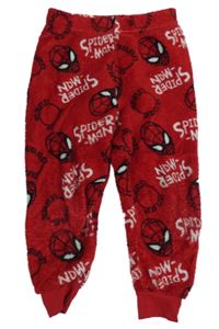 Červené plyšové pyžamové kalhoty se Spider-many PRIMARK