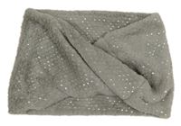 Šedo-stříbrná kožešinová límcová šála