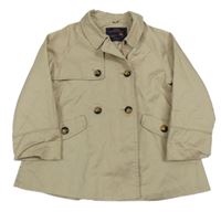 Béžový plátěný podšitý kabát 