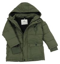 Khaki šusťáková zimní bunda s kapucí Topolino