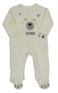 Nové - Bílý sametový overal s medvídkem Dunnes 