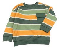 Khaki bílo-oranžová pruhovaná mikina Nutmeg