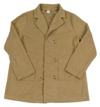 Béžový flaušový kabát Shein