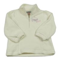 Smotanová fleecová mikina s nápisom