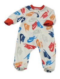 Bílo-barevný fleecový overal s logem Nike