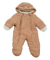 Růžová manšestrová zateplená kombinéza s kapucí 