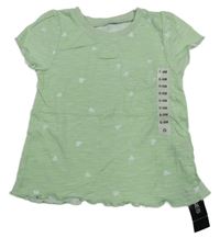 Nové -Zelenkavé tričko so srdiečkami Dunnes