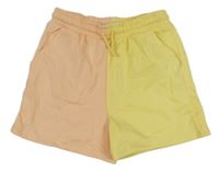 Lososovo-žlté teplákové kraťasy F&F