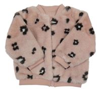 Svetloružová kožušinová podšitá bunda s fľakmi Nutmeg