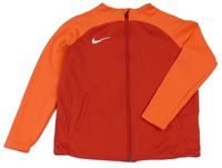 Neonově oranžovo-červená sportovní propínací mikina Nike
