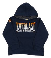 Tmavomodrá mikina s logem a kapucí Everlast
