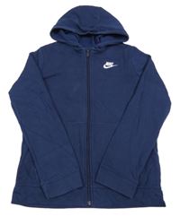 Tmavomodrá propínací mikina s kapucí Nike