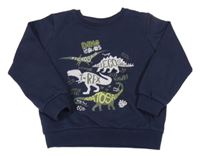 Tmavomodrá mikina s dinosaurami Lupilu