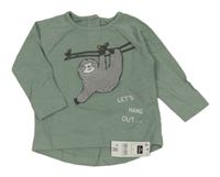 Nové - Khaki triko s lenochodem Dunnes