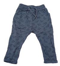 Šedomodré baggy tepláky s dinosaurami Vertbaudet