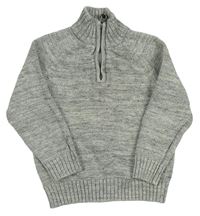 Sivo-biely melírovaný sveter H&M