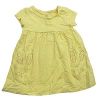 Žlté bavlnené šaty s králíčky F&F