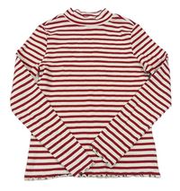Červeno-biele pruhované rebrované tričko zn. M&S