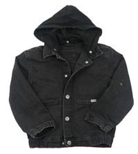 Tmavosivá rifľová bunda s odopínacíá kapucňou zn. H&M
