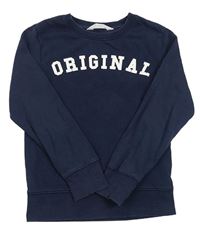 Tmavomodrá mikina s nápisem H&M