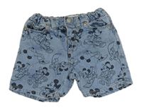 Světlemodré riflové kraťasy s Mickeym Zara 