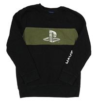 Černo-olivová mikina PlayStation