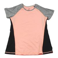 Neónově oranžovo-sivo-čierne športové tričko H&M