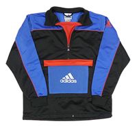 Černo-modrá sportovní mikina s logem Adidas