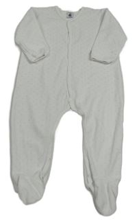 Bílý sametový overal s puntíky Petit Bateau