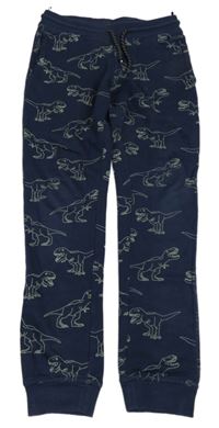 Tmavomodré tepláky s dinosaury C&A