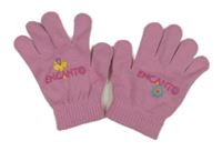 Růžové pletené prstové rukavice Encanto Disney