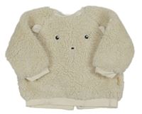 Smotanová huňatá mikina s medvedíkom