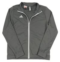 Šedá propínací sportovní mikina s logem Adidas