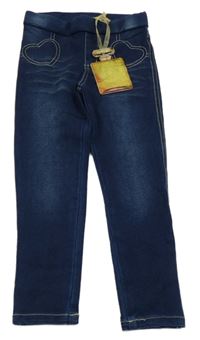 Nové - Tmavomodré legíny riflového vzhledu F&D girl