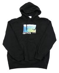 Černá mikina s potiskem a kapucí H&M